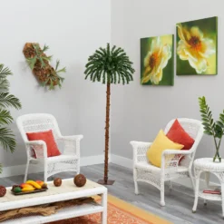 6’ Christmas Palm Artificial Tree With 200 Warm White LED Lights -Cheap Artificial Trees Store artificial 6 christmas palm artificial tree with 200 warm white led lights nearly natural 955784