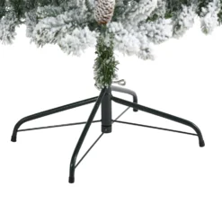 6’ Flocked Livingston Fir Artificial Christmas Tree With Pine Cones And 300 Clear Warm LED Lights -Cheap Artificial Trees Store artificial 6 flocked livingston fir artificial christmas tree with pine cones and 300 clear warm led lights nearly natural 341458