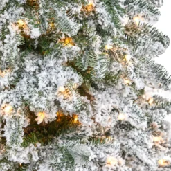 6’ Flocked North Carolina Fir Artificial Christmas Tree With 450 Warm White Lights And 1560 Bendable Branches -Cheap Artificial Trees Store artificial 6 flocked north carolina fir artificial christmas tree with 450 warm white lights and 1560 bendable branches nearly natural 784933