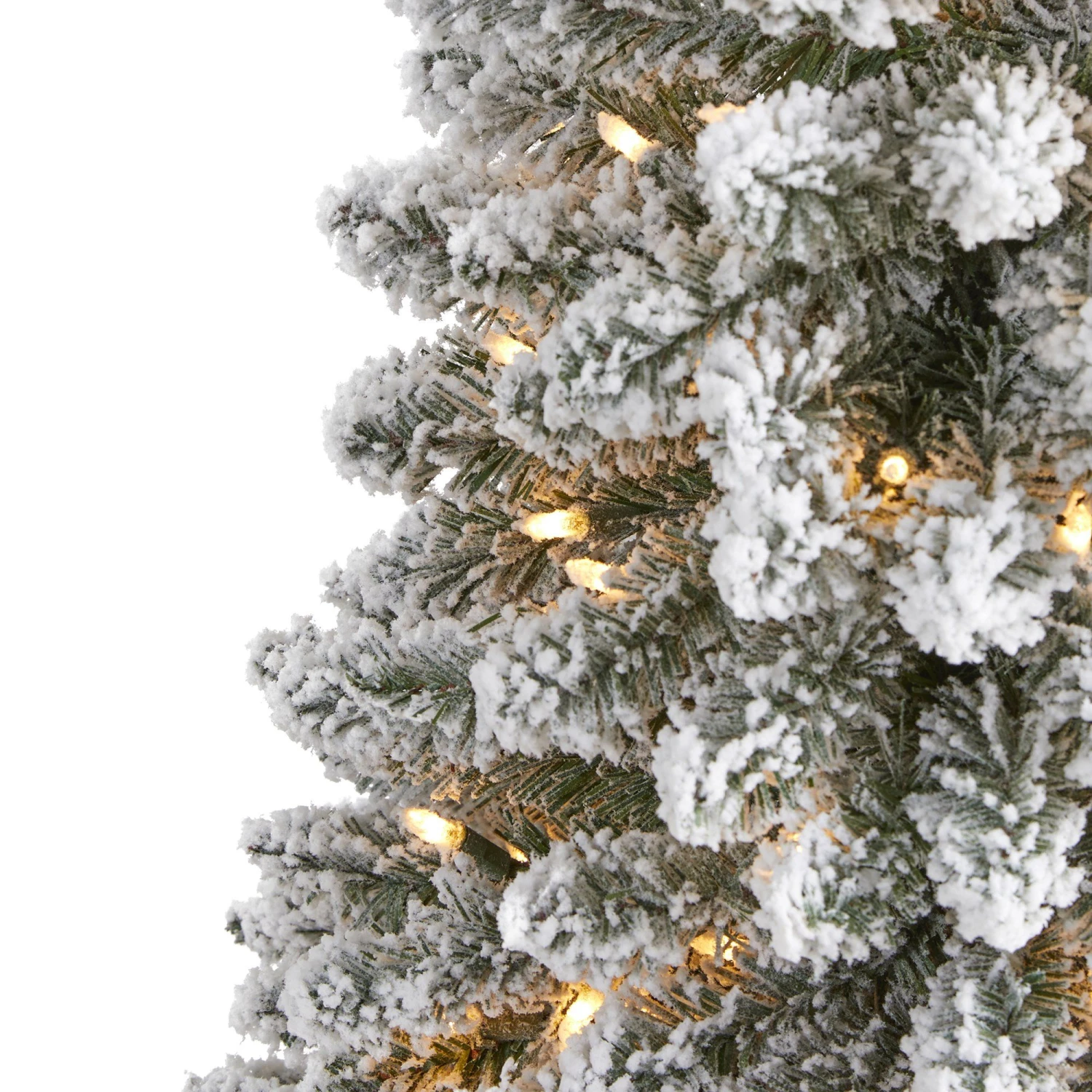 6’ Flocked Pencil Artificial Christmas Tree With 300 Clear Lights And 438 Bendable Branches 3 6’ Flocked Pencil Artificial Christmas Tree With 300 Clear Lights And 438 Bendable Branches - Image 3