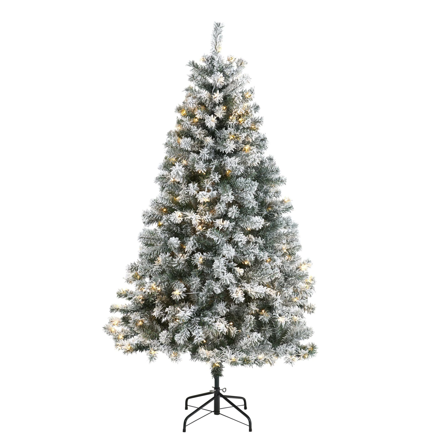 6' Flocked Rock Springs Spruce Artificial Christmas Tree With 250 Clear LED Lights 1 6' Flocked Rock Springs Spruce Artificial Christmas Tree With 250 Clear LED Lights