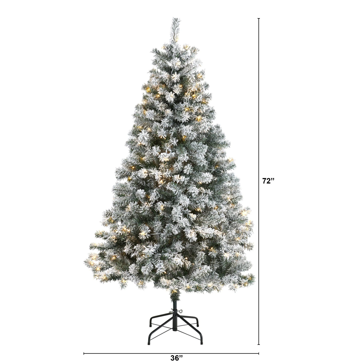 6' Flocked Rock Springs Spruce Artificial Christmas Tree With 250 Clear LED Lights 2 6' Flocked Rock Springs Spruce Artificial Christmas Tree With 250 Clear LED Lights - Image 2