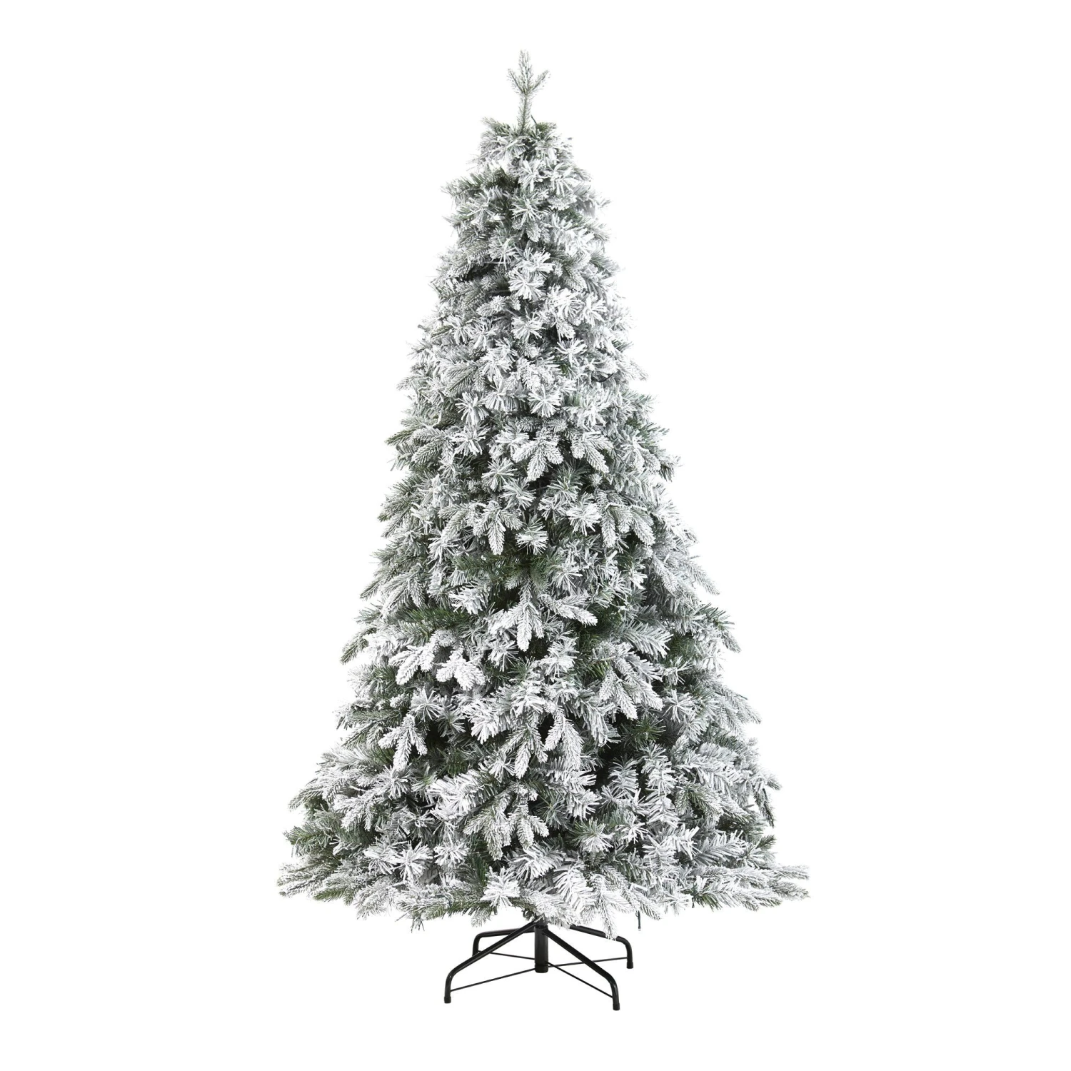 6' Flocked Vermont Mixed Pine Artificial Christmas Tree With 300 Clear LEDs Lights 3 6' Flocked Vermont Mixed Pine Artificial Christmas Tree With 300 Clear LEDs Lights - Image 3