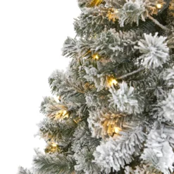 6' Flocked West Virginia Fir Artificial Christmas Tree With 250 Clear LED Lights -Cheap Artificial Trees Store artificial 6 flocked west virginia fir artificial christmas tree with 250 clear led lights nearly natural 904635