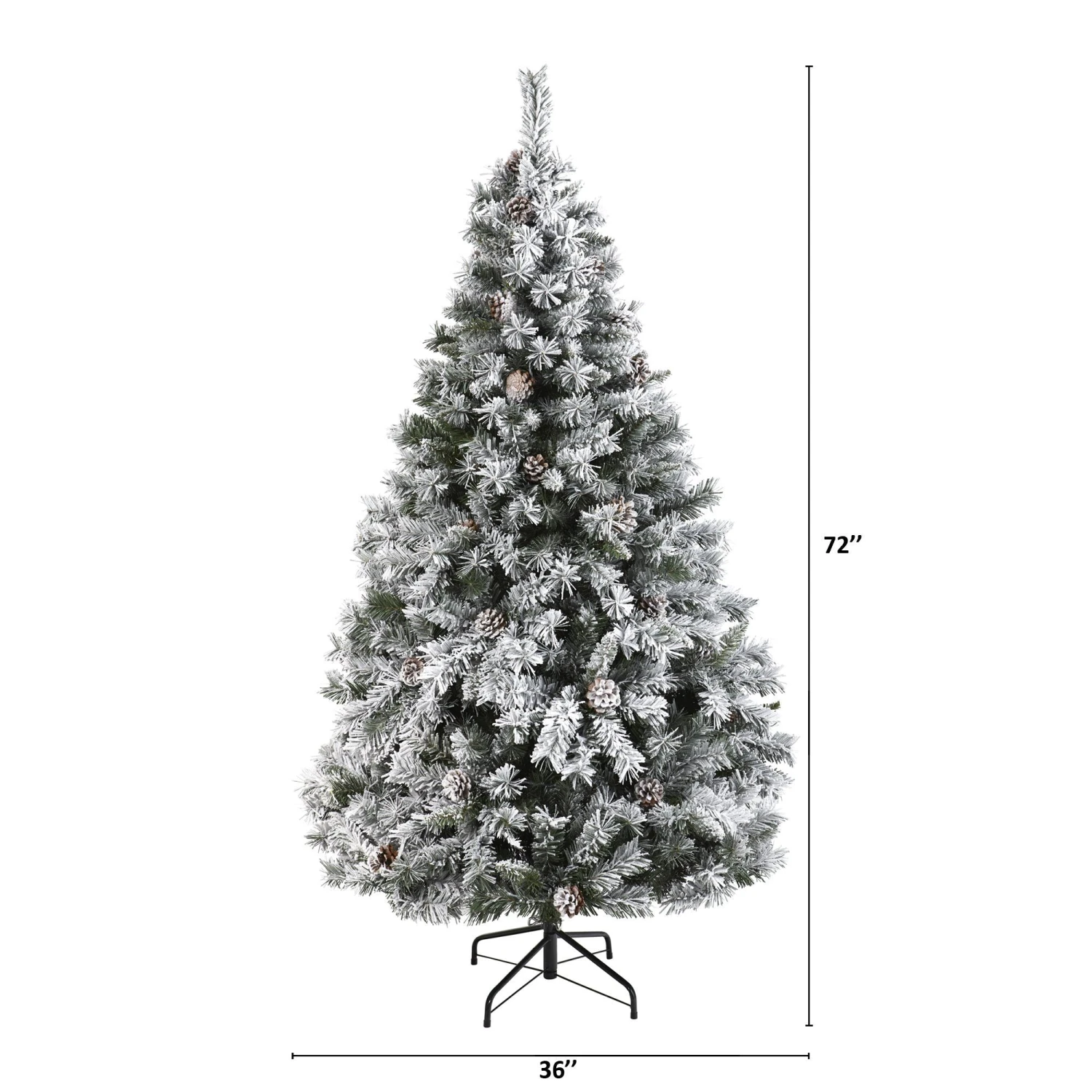 6' Flocked White River Mountain Pine Artificial Christmas Tree With Pinecones 2 6' Flocked White River Mountain Pine Artificial Christmas Tree With Pinecones - Image 2