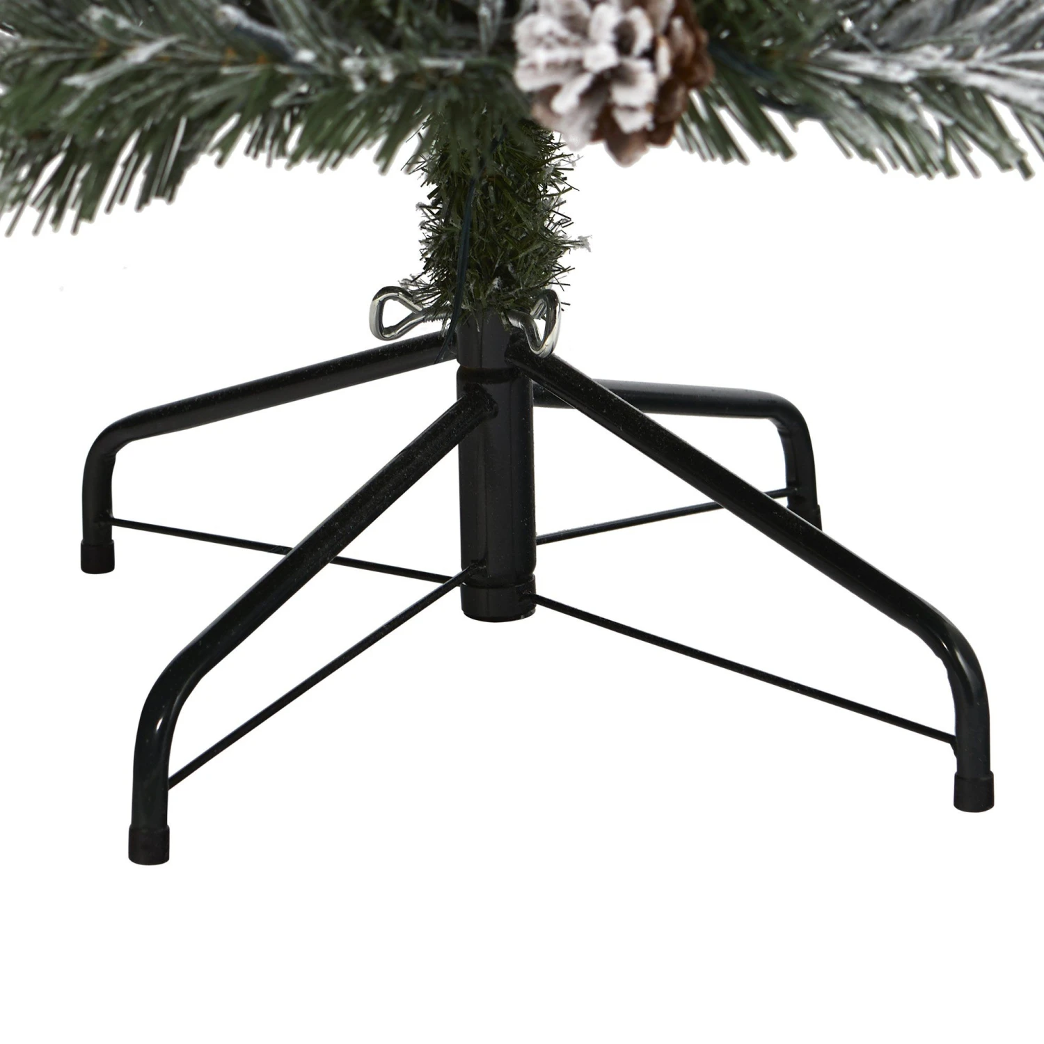 6' Flocked White River Mountain Pine Artificial Christmas Tree With Pinecones 4 6' Flocked White River Mountain Pine Artificial Christmas Tree With Pinecones - Image 4