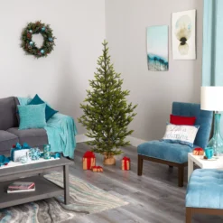 6’ Fraser Fir “Natural Look” Artificial Christmas Tree With 250 Clear LED Lights, A Burlap Base And 1243 Bendable Branches 13 6’ Fraser Fir “Natural Look” Artificial Christmas Tree With 250 Clear LED Lights, A Burlap Base And 1243 Bendable Branches -Cheap Artificial Trees Store artificial 6 fraser fir natural look artificial christmas tree with 250 clear led lights a burlap base and 1243 bendable branches nearly natural 505744