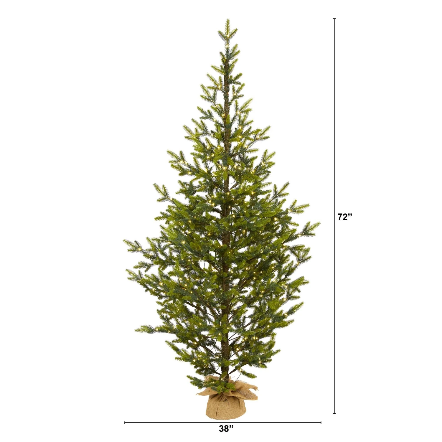 6’ Fraser Fir “Natural Look” Artificial Christmas Tree With 250 Clear LED Lights, A Burlap Base And 1243 Bendable Branches 2 6’ Fraser Fir “Natural Look” Artificial Christmas Tree With 250 Clear LED Lights, A Burlap Base And 1243 Bendable Branches - Image 2