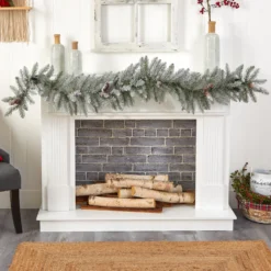 6' Frosted Artificial Christmas Garland With Pinecones And 50 Warm White LED Lights 11 6' Frosted Artificial Christmas Garland With Pinecones And 50 Warm White LED Lights -Cheap Artificial Trees Store artificial 6 frosted artificial christmas garland with pinecones and 50 warm white led lights nearly natural 562674