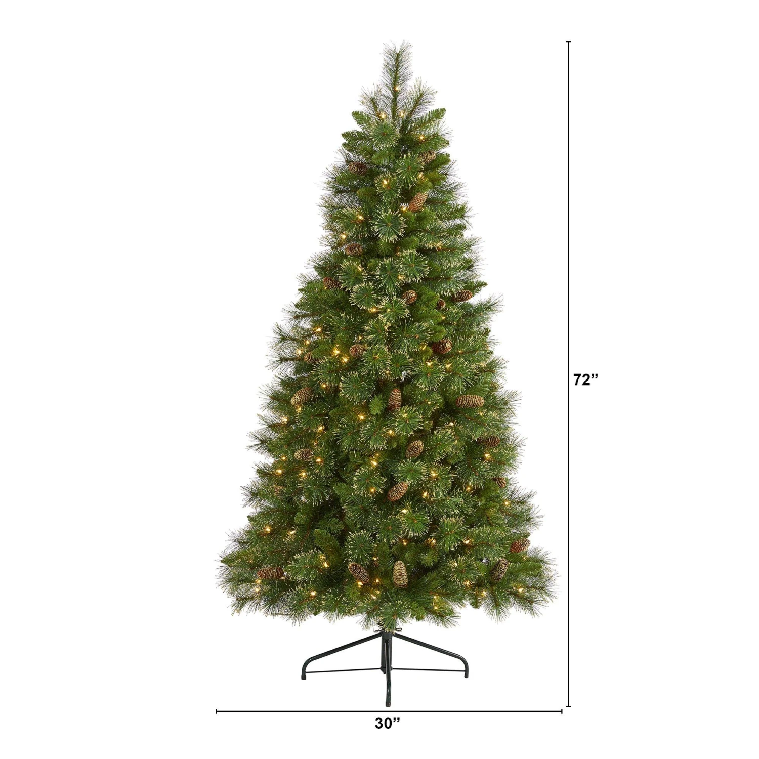 6’ Golden Tip Washington Pine Artificial Christmas Tree With 250 Clear Lights, Pine Cones And 750 Bendable Branches 2 6’ Golden Tip Washington Pine Artificial Christmas Tree With 250 Clear Lights, Pine Cones And 750 Bendable Branches - Image 2