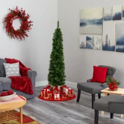 6' Green Pencil Artificial Christmas Tree With 150 Clear (Multifunction) LED Lights And 264 Bendable Branches 13 6' Green Pencil Artificial Christmas Tree With 150 Clear (Multifunction) LED Lights And 264 Bendable Branches -Cheap Artificial Trees Store artificial 6 green pencil artificial christmas tree with 150 clear multifunction led lights and 264 bendable branches nearly natural 361053