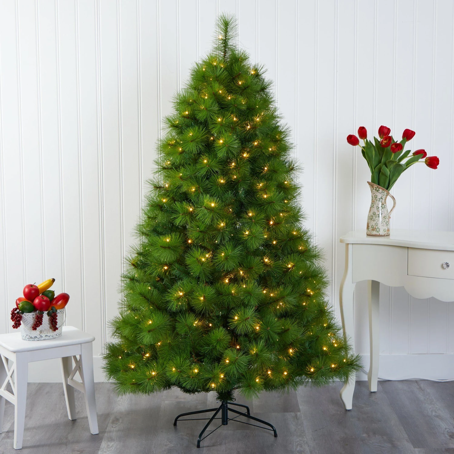 6’ Green Scotch Pine Artificial Christmas Tree With 300 Clear LED Lights 8 6’ Green Scotch Pine Artificial Christmas Tree With 300 Clear LED Lights - Image 8