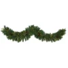 6’ Mixed Pine Artificial Christmas Garland With 35 Clear LED Lights, Berries And Pinecones