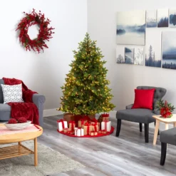 6’ North Carolina Fir Artificial Christmas Tree With 450 Clear Lights And 2303 Bendable Branches -Cheap Artificial Trees Store artificial 6 north carolina fir artificial christmas tree with 450 clear lights and 2303 bendable branches nearly natural 563052