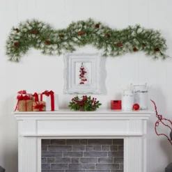 6' North Carolina Pine Artificial Christmas Garland With 30 Warm White LED Lights And Pinecones 11 6' North Carolina Pine Artificial Christmas Garland With 30 Warm White LED Lights And Pinecones -Cheap Artificial Trees Store artificial 6 north carolina pine artificial christmas garland with 30 warm white led lights and pinecones nearly natural 370096