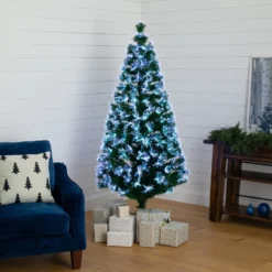 6' Pre-Lit Fiber Optic Artificial Christmas Tree With 220 Colorful LED And Remote Control Show -Cheap Artificial Trees Store artificial 6 pre lit fiber optic artificial christmas tree with 220 colorful led and remote control show nearly natural 190930