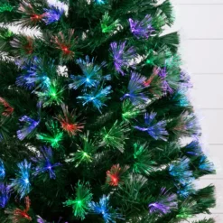 6' Pre-Lit Fiber Optic Artificial Christmas Tree With 220 Colorful LED And Remote Control Show -Cheap Artificial Trees Store artificial 6 pre lit fiber optic artificial christmas tree with 220 colorful led and remote control show nearly natural 245865