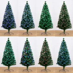 6' Pre-Lit Fiber Optic Artificial Christmas Tree With 220 Colorful LED And Remote Control Show -Cheap Artificial Trees Store artificial 6 pre lit fiber optic artificial christmas tree with 220 colorful led and remote control show nearly natural 262063