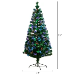 6' Pre-Lit Fiber Optic Artificial Christmas Tree With 220 Colorful LED And Remote Control Show -Cheap Artificial Trees Store artificial 6 pre lit fiber optic artificial christmas tree with 220 colorful led and remote control show nearly natural 578175