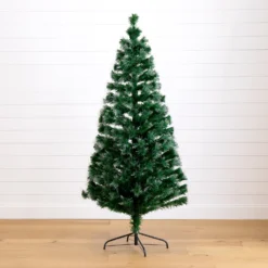 6' Pre-Lit Fiber Optic Artificial Christmas Tree With 220 Colorful LED And Remote Control Show -Cheap Artificial Trees Store artificial 6 pre lit fiber optic artificial christmas tree with 220 colorful led and remote control show nearly natural 619471
