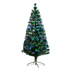 6' Pre-Lit Fiber Optic Artificial Christmas Tree With 220 Colorful LED And Remote Control Show