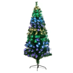 6' Pre-Lit Fiber Optic Artificial Christmas Tree With 220 Colorful LED Lights