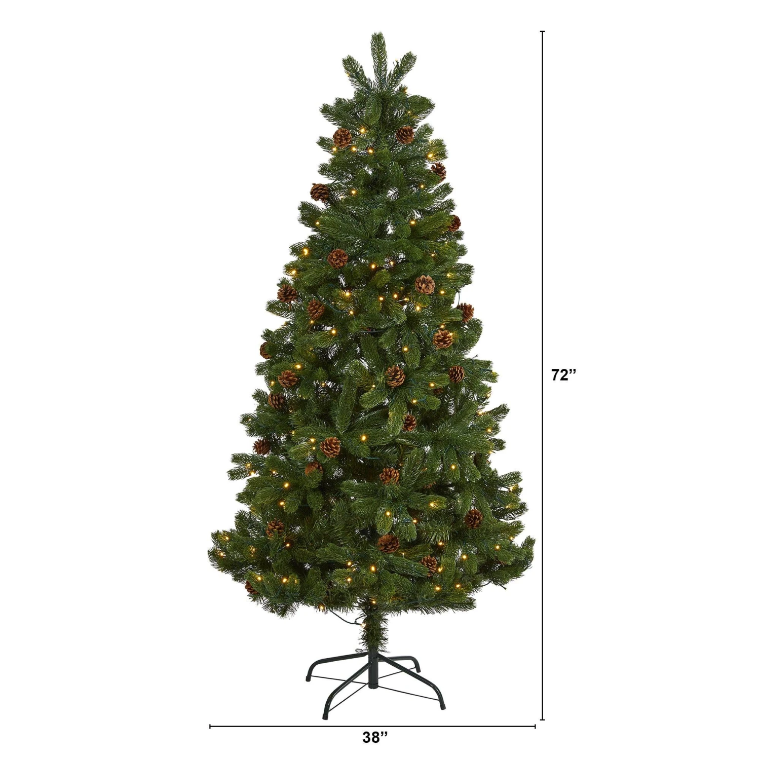 6' Rocky Mountain Spruce Artificial Christmas Tree With Pinecones And 250 Clear LED Lights 2 6' Rocky Mountain Spruce Artificial Christmas Tree With Pinecones And 250 Clear LED Lights - Image 2