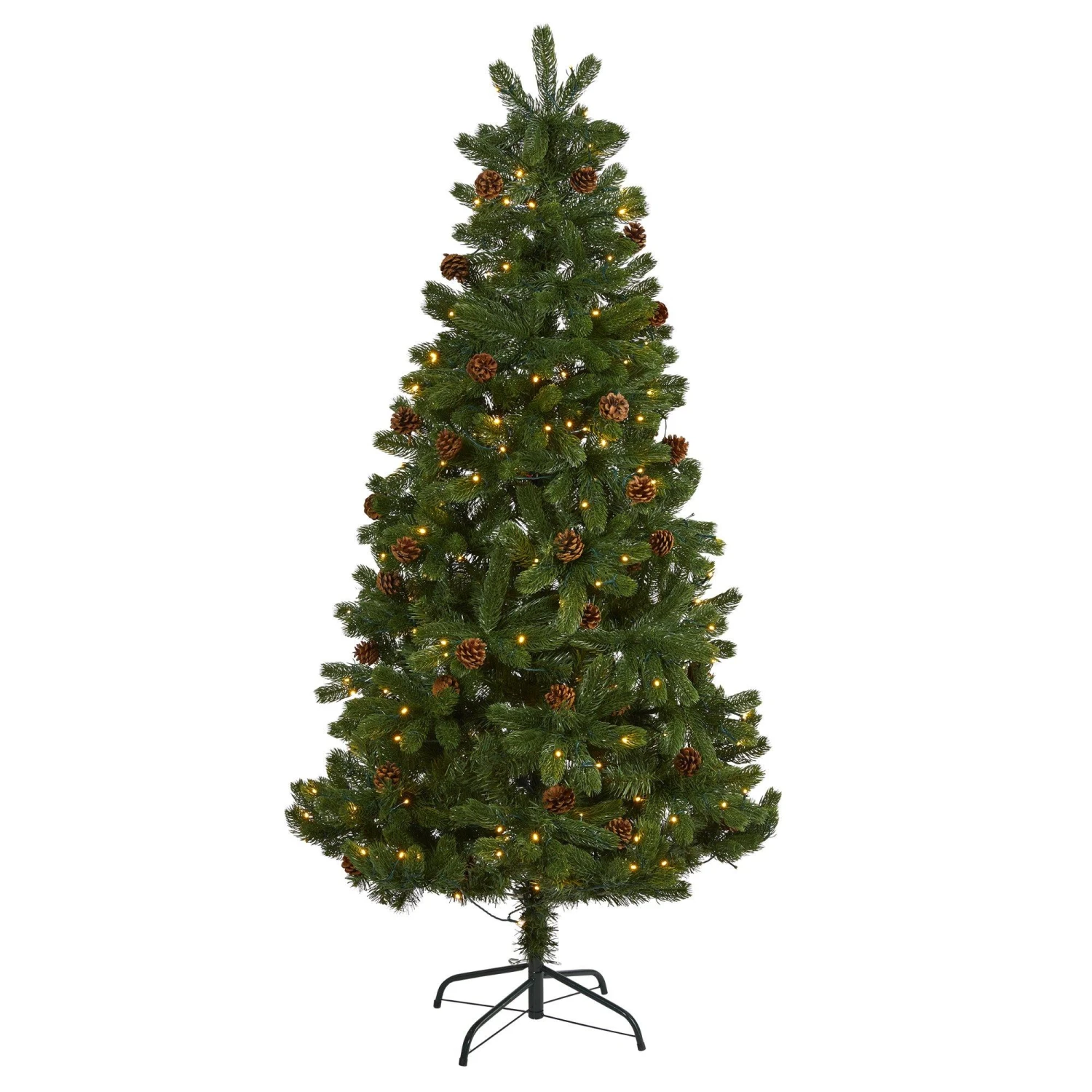6' Rocky Mountain Spruce Artificial Christmas Tree With Pinecones And 250 Clear LED Lights 1 6' Rocky Mountain Spruce Artificial Christmas Tree With Pinecones And 250 Clear LED Lights