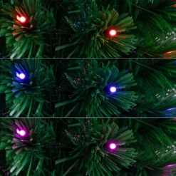 6' Slim Pre-Lit Fiber Optic Artificial Christmas Tree With 282 Colorful LED Lights -Cheap Artificial Trees Store artificial 6 slim pre lit fiber optic artificial christmas tree with 282 colorful led lights nearly natural 150674