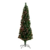 6' Slim Pre-Lit Fiber Optic Artificial Christmas Tree With 282 Colorful LED Lights