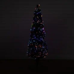 6' Slim Pre-Lit Fiber Optic Artificial Christmas Tree With 282 Colorful LED Lights -Cheap Artificial Trees Store artificial 6 slim pre lit fiber optic artificial christmas tree with 282 colorful led lights nearly natural 697718 scaled