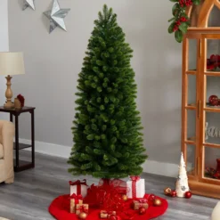 6’ Slim Virginia Spruce Artificial Christmas Tree 15 6’ Slim Virginia Spruce Artificial Christmas Tree -Cheap Artificial Trees Store artificial 6 slim virginia spruce tree with 300 multifunction led lights with instant connect technology nearly natural 242009