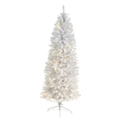 6β Slim White Artificial Christmas Tree With 250 Warm White LED Lights And 743 Bendable Branches