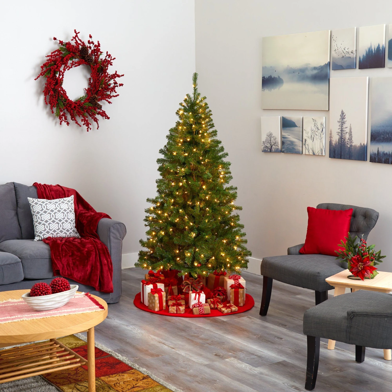 6' Springfield Artificial Christmas Tree With 300 Warm Clear Lights And 596 Tips 7 6' Springfield Artificial Christmas Tree With 300 Warm Clear Lights And 596 Tips - Image 7