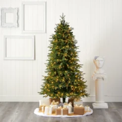 6’ Vancouver Fir “Natural Look” Artificial Christmas Tree With 350 Clear LED Lights And 1870 Bendable Branches -Cheap Artificial Trees Store artificial 6 vancouver fir natural look artificial christmas tree with 350 clear led lights and 1870 bendable branches nearly natural 221659
