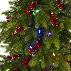 6' Victoria Fir Artificial Christmas Tree With 250 Multi-Color (Multifunction) LED Lights, Berries And 415 Bendable Branches 10 6' Victoria Fir Artificial Christmas Tree With 250 Multi-Color (Multifunction) LED Lights, Berries And 415 Bendable Branches -Cheap Artificial Trees Store artificial 6 victoria fir artificial christmas tree with 250 multi color multifunction led lights berries a nearly natural 100963