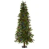 6' Victoria Fir Artificial Christmas Tree With 250 Multi-Color (Multifunction) LED Lights, Berries And 415 Bendable Branches
