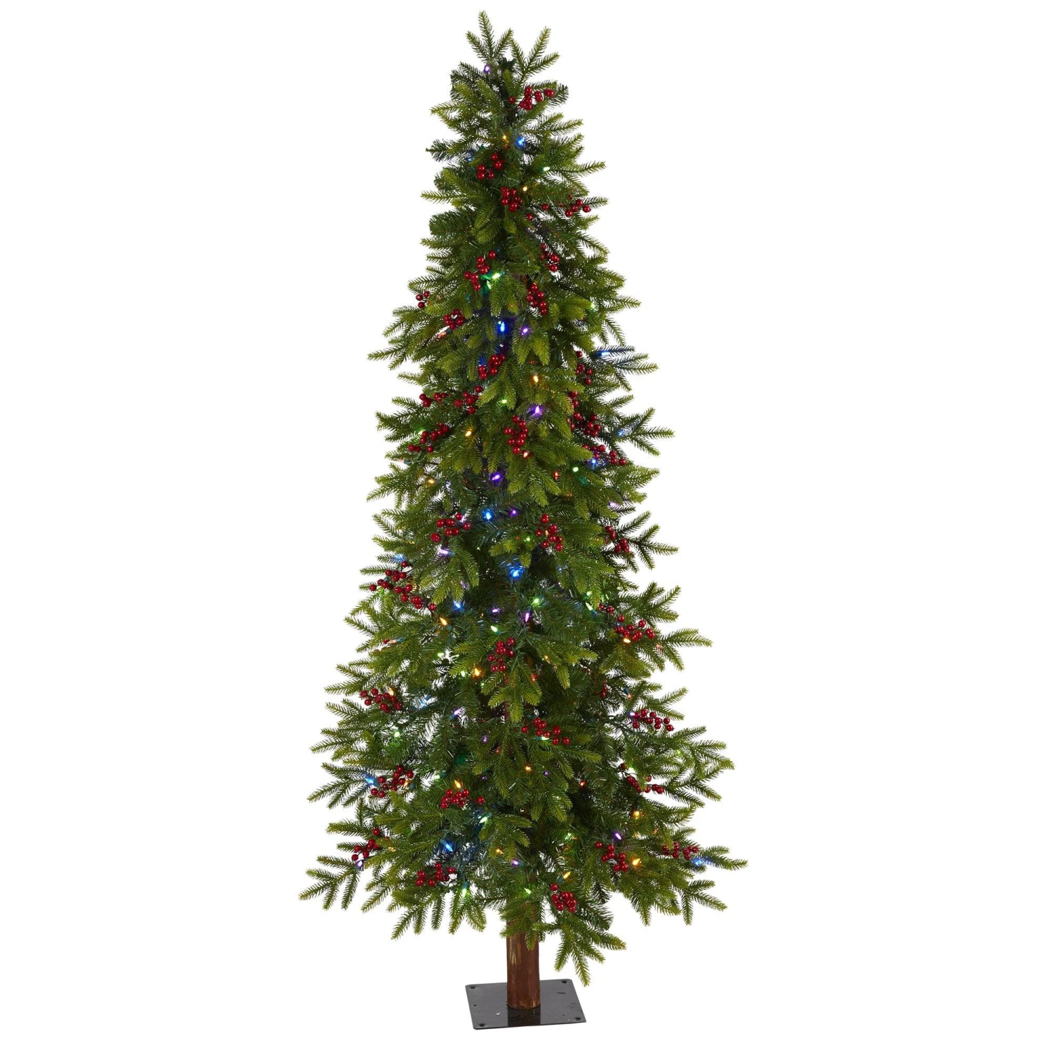 6' Victoria Fir Artificial Christmas Tree With 250 Multi-Color (Multifunction) LED Lights, Berries And 415 Bendable Branches 1 6' Victoria Fir Artificial Christmas Tree With 250 Multi-Color (Multifunction) LED Lights, Berries And 415 Bendable Branches
