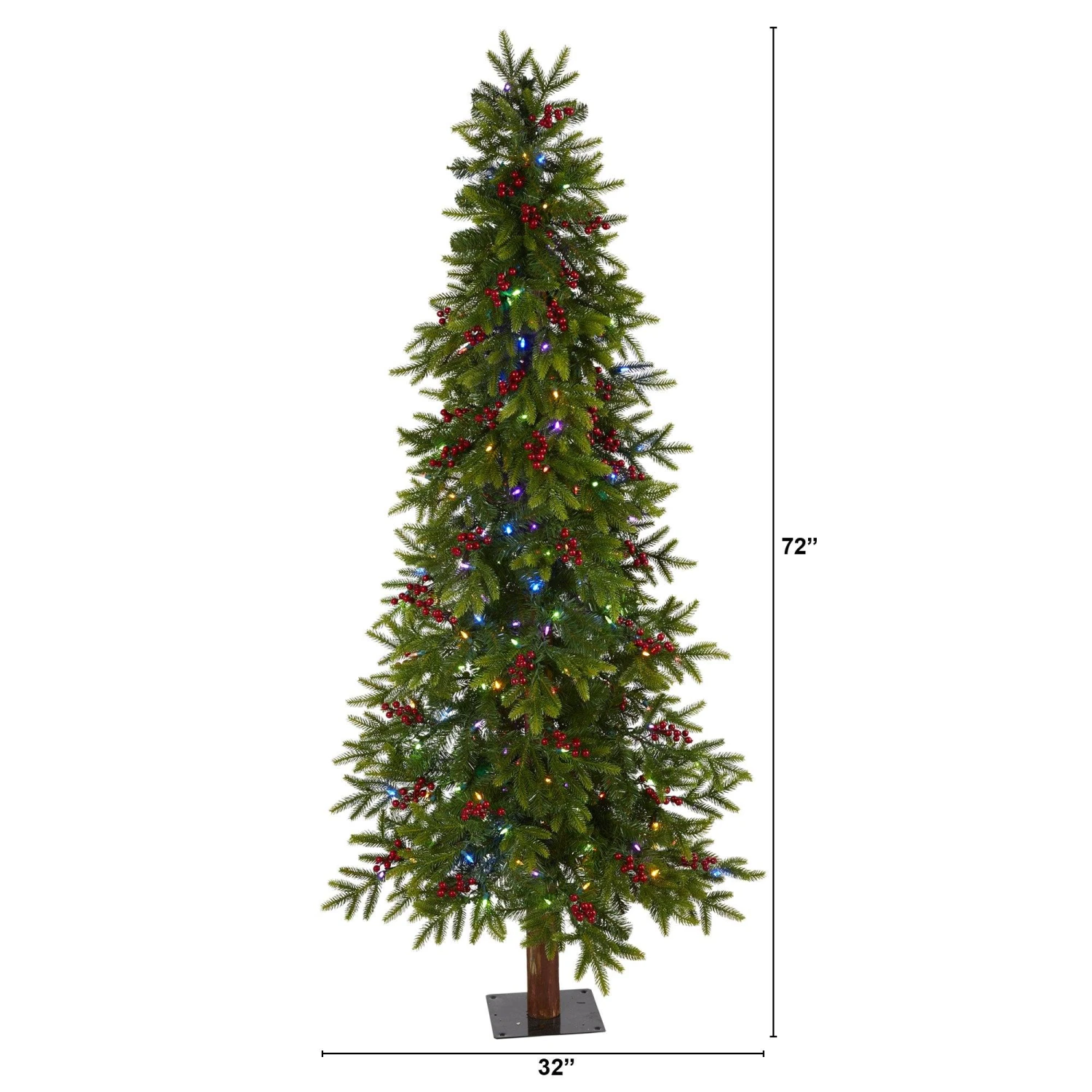 6' Victoria Fir Artificial Christmas Tree With 250 Multi-Color (Multifunction) LED Lights, Berries And 415 Bendable Branches 2 6' Victoria Fir Artificial Christmas Tree With 250 Multi-Color (Multifunction) LED Lights, Berries And 415 Bendable Branches - Image 2