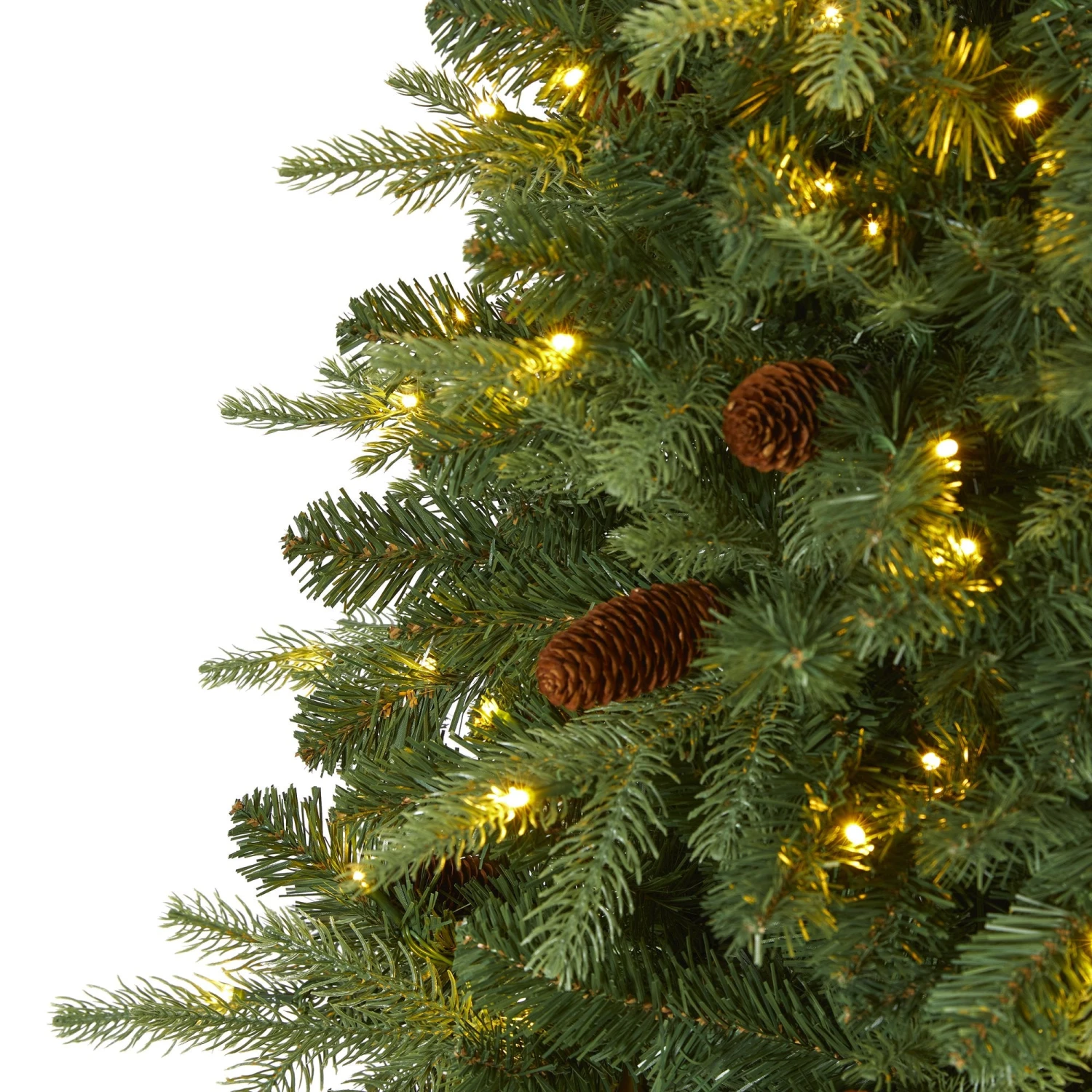 6’ Wellington Spruce “Natural Look” Artificial Christmas Tree With 300 Clear LED Lights And Pine Cones 3 6’ Wellington Spruce “Natural Look” Artificial Christmas Tree With 300 Clear LED Lights And Pine Cones - Image 3