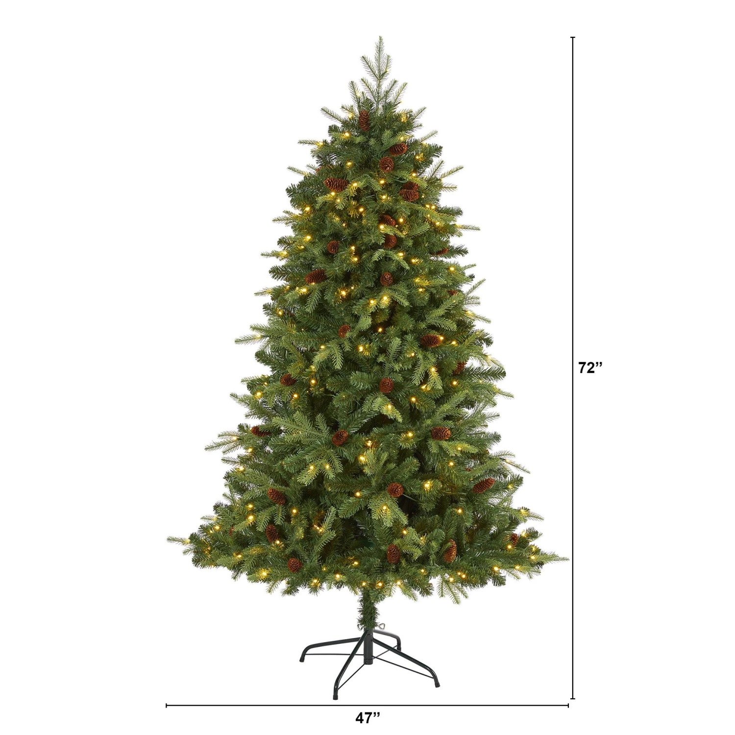 6’ Wellington Spruce “Natural Look” Artificial Christmas Tree With 300 Clear LED Lights And Pine Cones 2 6’ Wellington Spruce “Natural Look” Artificial Christmas Tree With 300 Clear LED Lights And Pine Cones - Image 2
