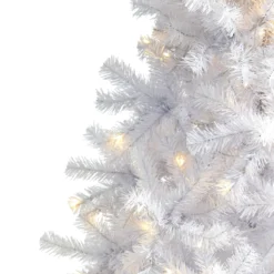 6’ White Artificial Christmas Tree With 680 Bendable Branches And 250 Clear LED Lights -Cheap Artificial Trees Store artificial 6 white artificial christmas tree with 680 bendable branches and 250 clear led lights nearly natural 313725