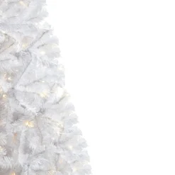 6’ White Artificial Christmas Tree With 680 Bendable Branches And 250 Clear LED Lights -Cheap Artificial Trees Store artificial 6 white artificial christmas tree with 680 bendable branches and 250 clear led lights nearly natural 535093