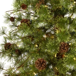 6' Wyoming Alpine Artificial Christmas Tree With 150 Clear (multifunction) LED Lights And Pine Cones On Natural Trunk -Cheap Artificial Trees Store artificial 6 wyoming alpine artificial christmas tree with 150 clear multifunction led lights and pine cones nearly natural 569626