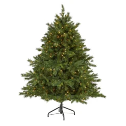6’ Wyoming Mixed Pine Artificial Christmas Tree With 450 Clear Lights And 1090 Bendable Branches
