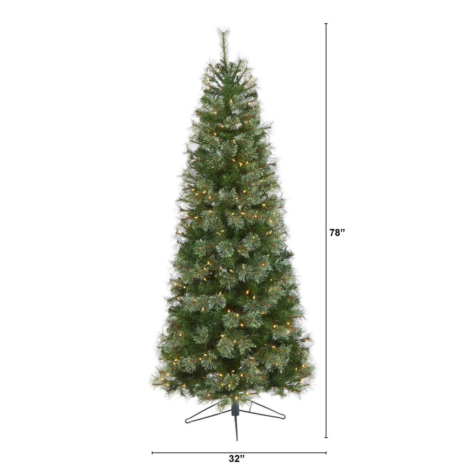 6.5' Cashmere Slim Artificial Christmas Tree With 350 Warm White Lights And 660 Bendable Branches 2 6.5' Cashmere Slim Artificial Christmas Tree With 350 Warm White Lights And 660 Bendable Branches - Image 2