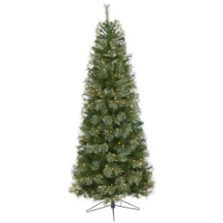 6.5' Cashmere Slim Artificial Christmas Tree With 350 Warm White Lights And 660 Bendable Branches