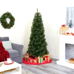 6.5' Cashmere Slim Artificial Christmas Tree With660 Bendable Branches -Cheap Artificial Trees Store artificial 65 cashmere slim artificial christmas tree with 660 bendable branches christmas tree nearly natural 634039