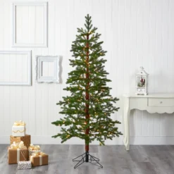 6.5' Fairbanks Fir Artificial Christmas Tree With 250 Clear Warm (Multifunction) LED Lights And 208 Bendable Branches -Cheap Artificial Trees Store artificial 65 fairbanks fir artificial christmas tree with 250 clear warm multifunction led lights and 208 bendable branches nearly natural 617346