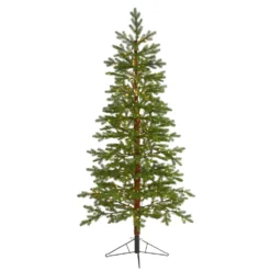 6.5' Fairbanks Fir Artificial Christmas Tree With 250 Clear Warm (Multifunction) LED Lights And 208 Bendable Branches
